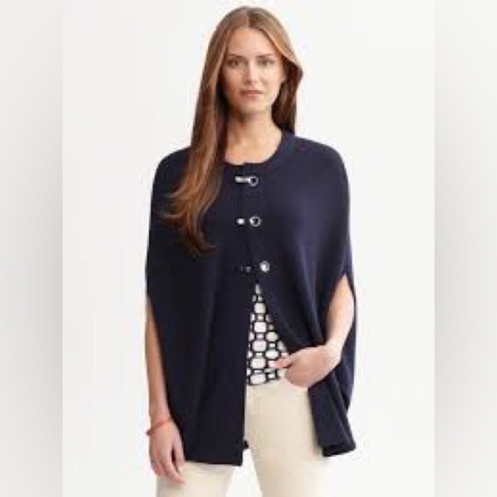 Banana Republic EXTRA FINE MERINO WOOL GROMMET CAPE Sz S/XS